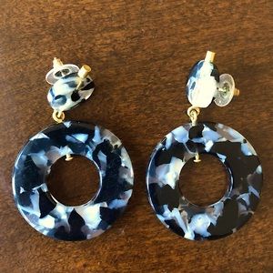 Madewell Acrylic Resin Earrings Black Toritoise